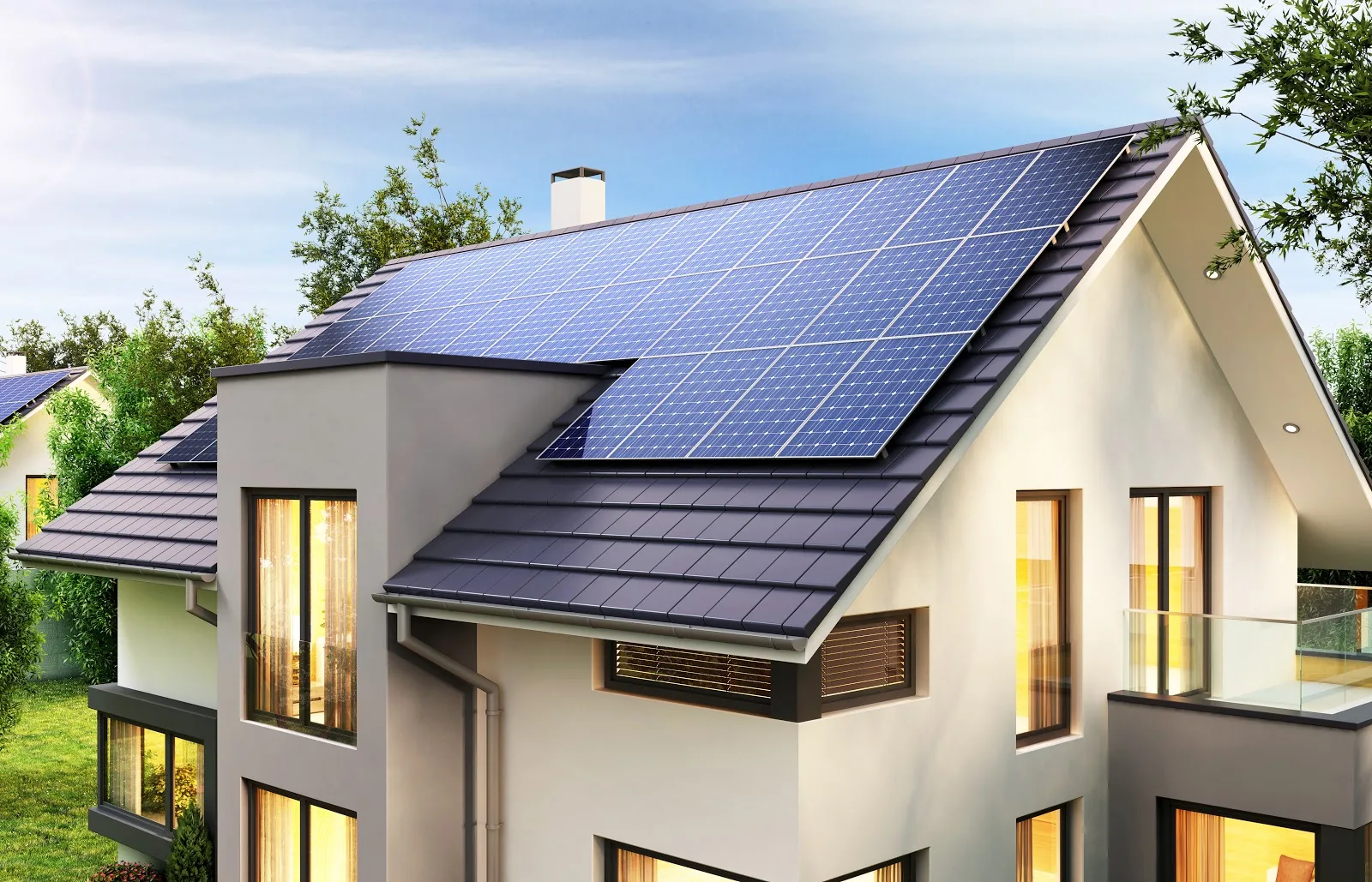 Rodinný dům s fotovoltaickou elektrárnou na střeše